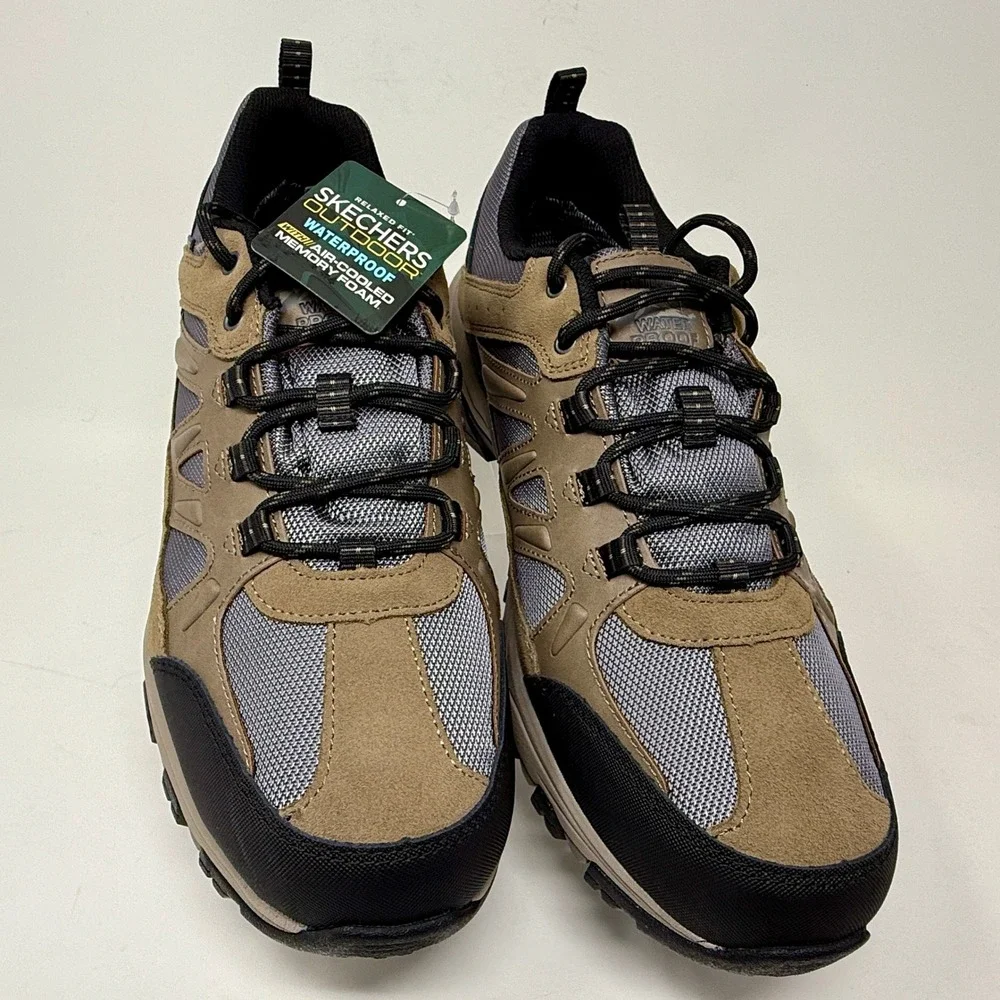 Skechers Waterproof Relaxed Fit Tan Selmen Enago Trail Shoes- Men's 13 Tan Black